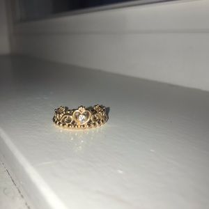 Rose gold pandora princess ring